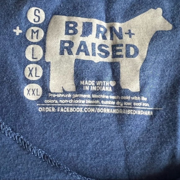 Indiana Born + Raised Blue & Black Racerback Tank, Women’s Size Medium - Picture 2 of 3